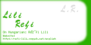 lili refi business card